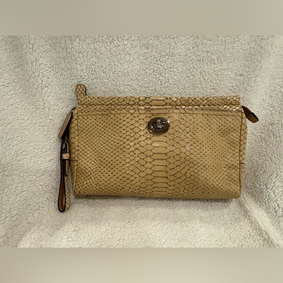 Coach Park Python Clutch Wristlet - Picture 1 of 8